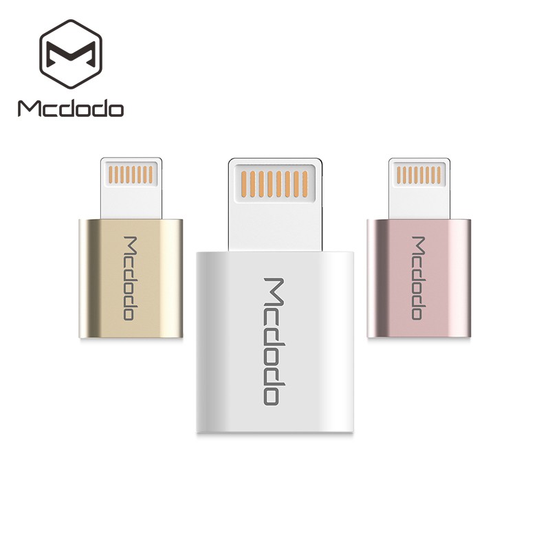 McDodo Auto Disc Micro USB 1 M QC 3.0 - Grey PLUS Lightning To Micro USB Adapter  White