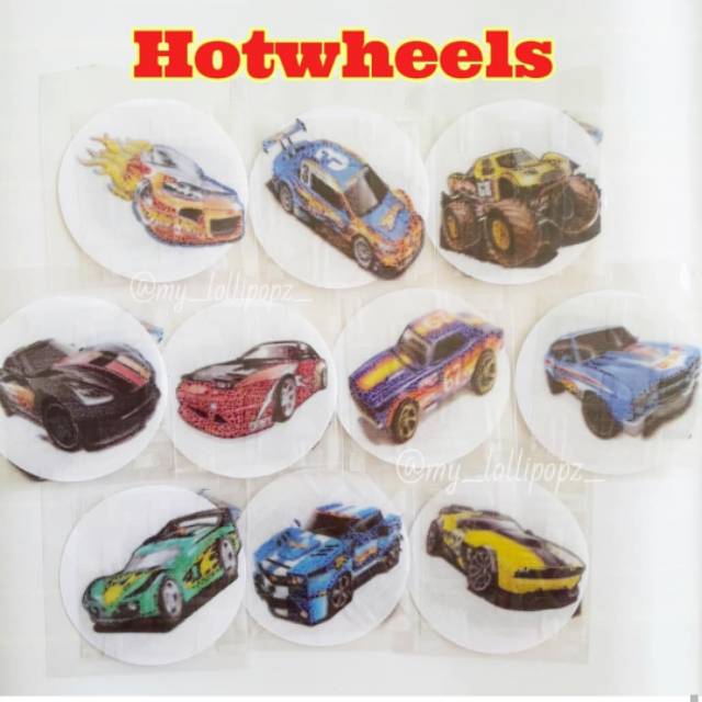 

Hotwheels , Edible / rice paper / stiker nasi / rice sticker / stiker nasi bento
