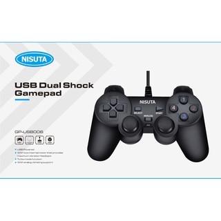 GAMEPAD SINGLE GETAR USB NISUTA GP-USB006 JOYSTICK HITAM STICK