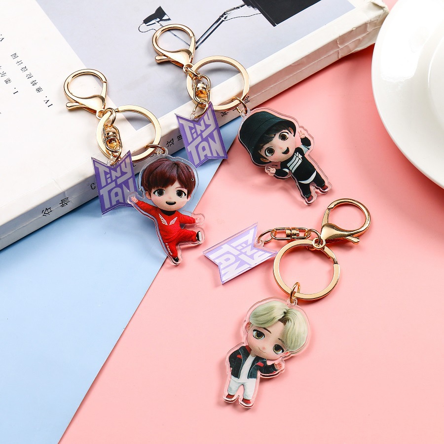 1pc / set Gantungan Kunci Karakter BT21 Jimin Jin Suga Bahan Akrilik Gaya Korea Untuk Wanita