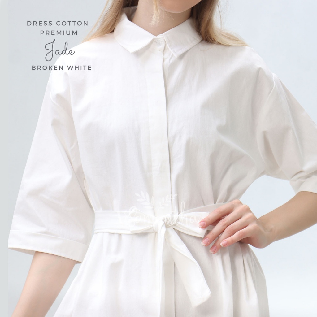 Cotton Shirt Dress Premium Jade