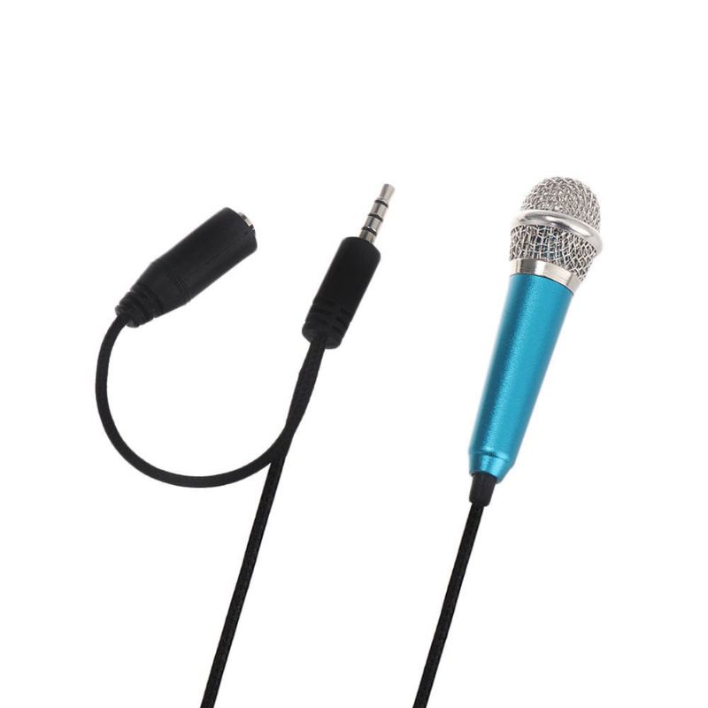 New Mini Microphone Notebook Stereo Speaker Portable Singing Cell Phone 3.5mm With  Headphone jkt