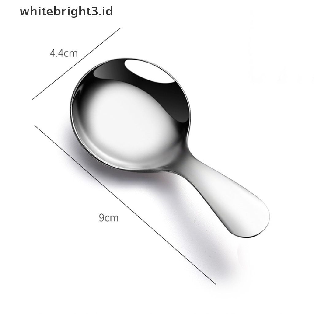 (whitebright3.id) Sendok Gula / Garam / Bumbu Dapur Bahan Stainless Steel Dengan Gagang Pendek