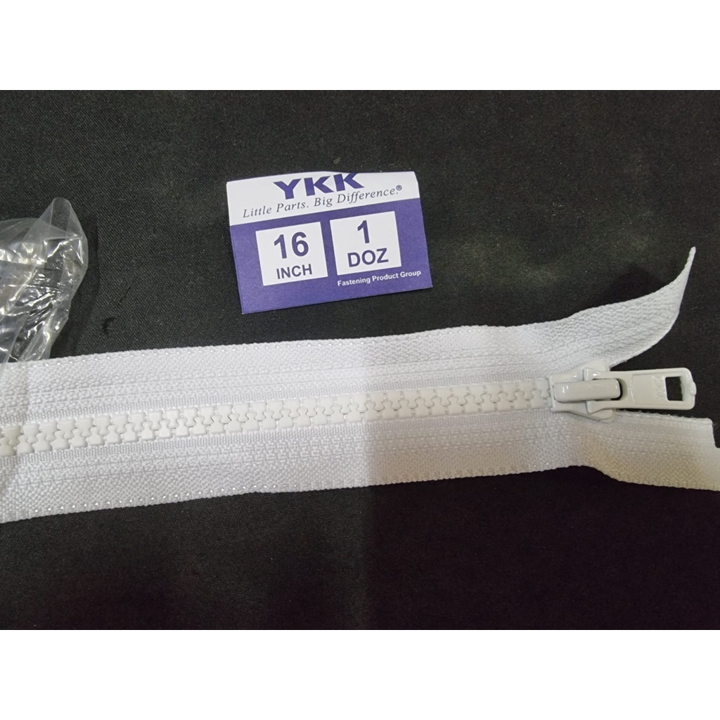 Ritsleting / resleting / zipper YKK VSOR-56 DA E 16 inch ( 40cm ) untuk jaket plastik 1DZ = 12PCS