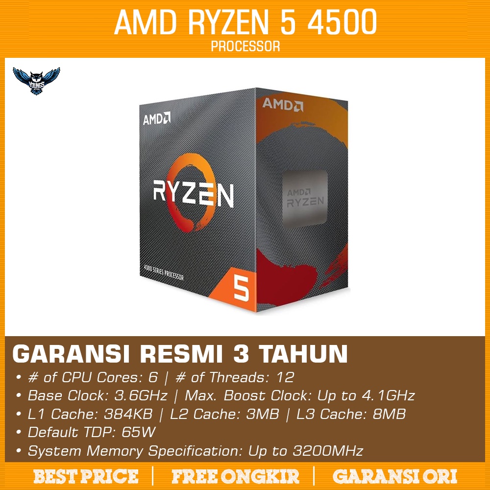 Processor AMD Ryzen 5 4500 Box | 4.1GHz 6C 12T | AM4 Zen 2 CPU Renoir