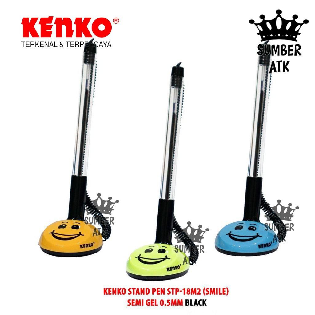 

Stand Pen Pulpen Meja Kenko STP 18 SM Smile / STP 18 M2 Bolpen Ballpoint Meja (Semi Gel 0.5 mm)