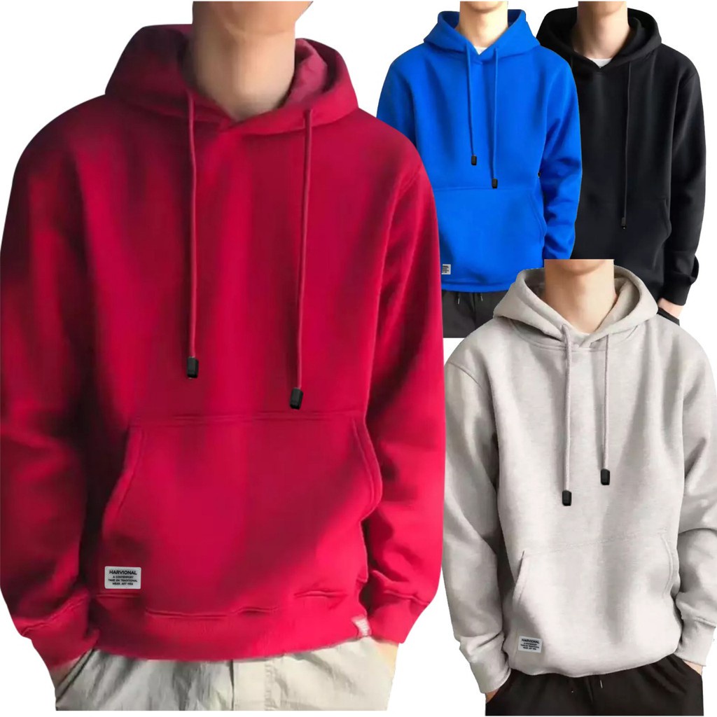 Parisdivarious Sweater Hoodie Jemper Basic Polos Part 8 Bahan Fleece Size S - XXL (Pria &amp; Wanita)