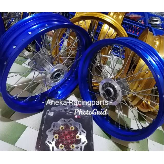 Velg klx dtracker supermoto siap pakai 300 350 tromol expedition 36hole velg klx lingkaran 17 sumo