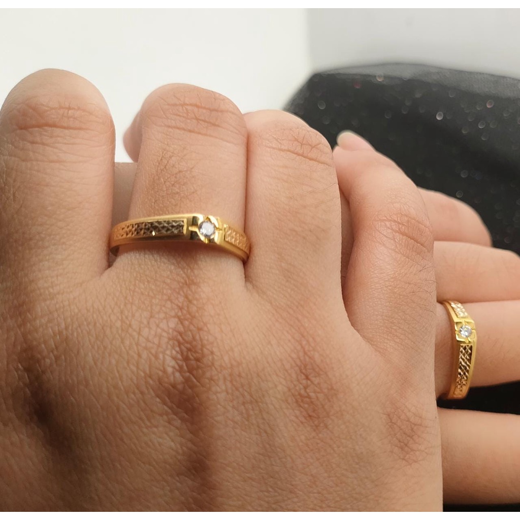 Cincin nikah Emas 17K - 1 Pasang 6 gr Kadar 750 - 132