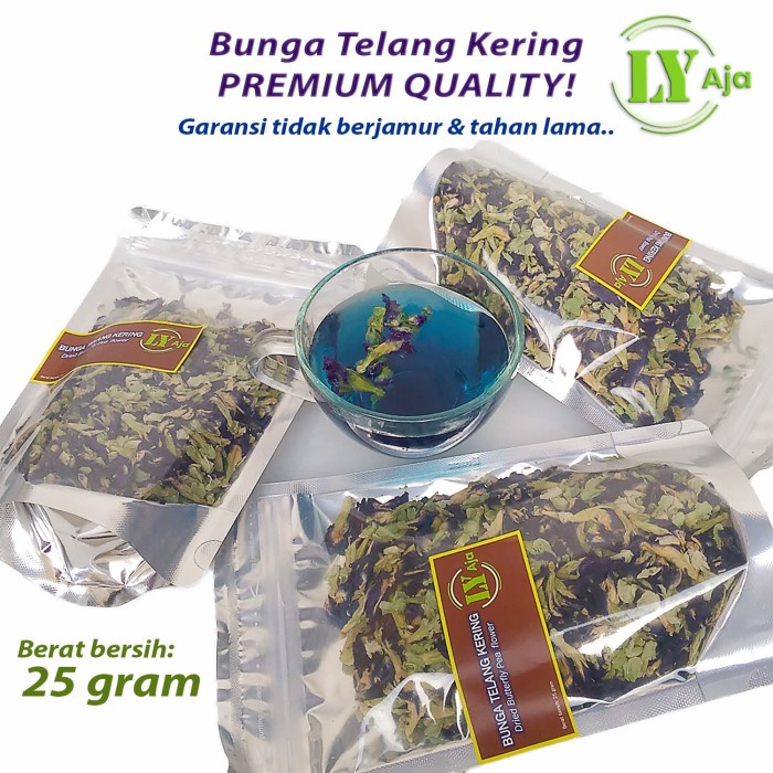 

B062 Teh Biru Bunga Telang / Teleng Kering Ly Aja Dried Butterfly Pea 25 Gr g054S