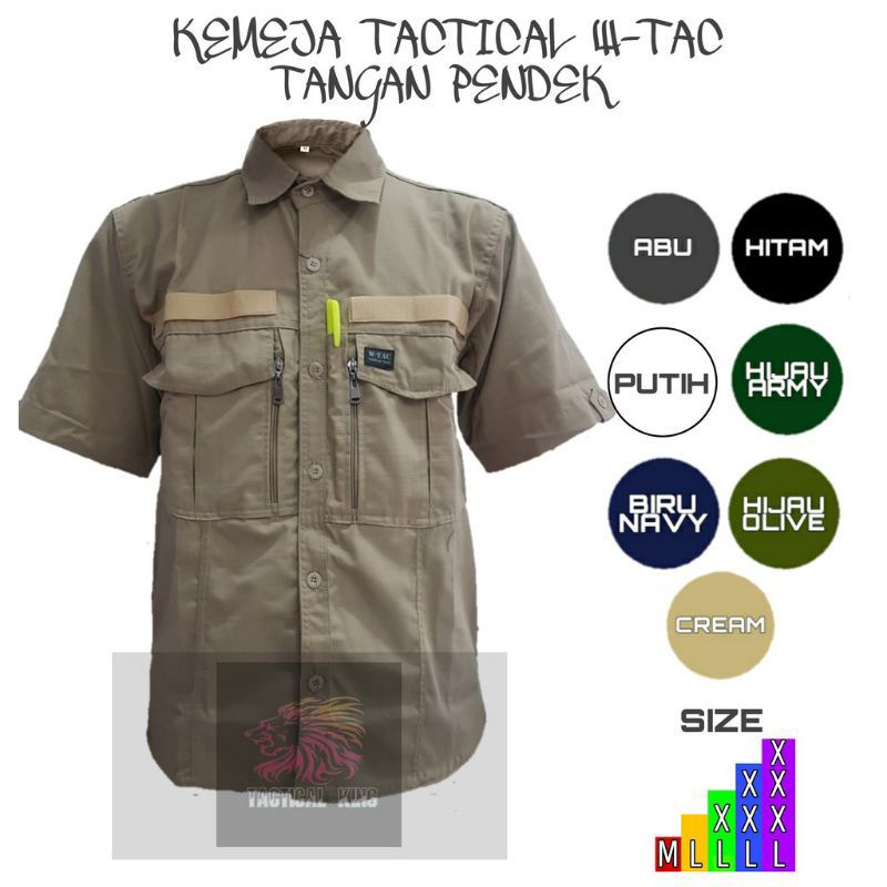 Baju Kemeja lapangan tactical w tac outdor lengan pendek