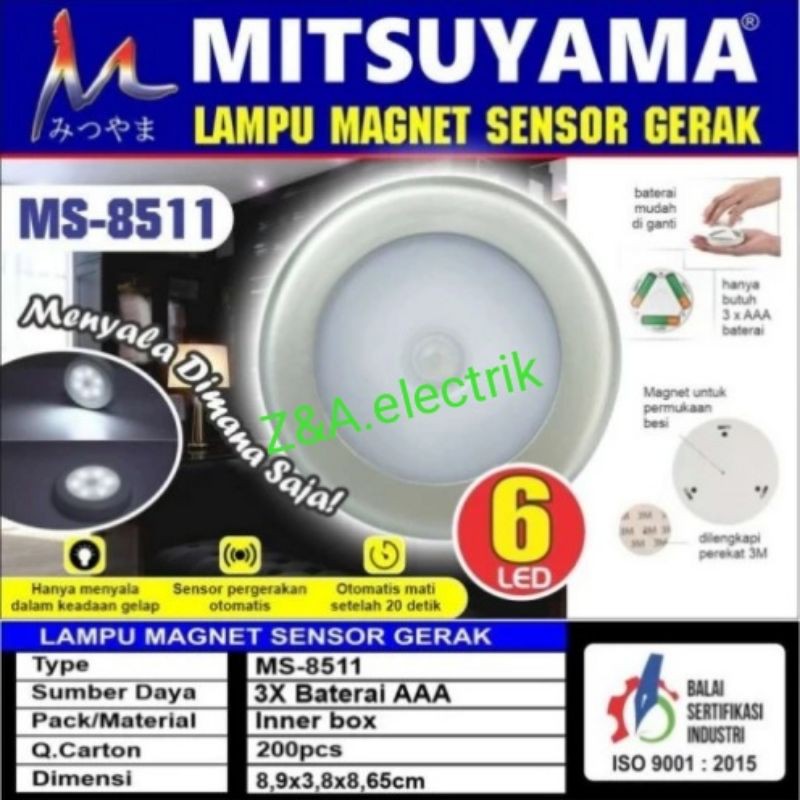 Lampu Maknet Sensor Gerak MS-8511 MITSUYAMA