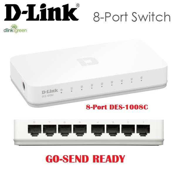 Switch Hub Desktop D-Link 8 Port DES-1008C Garansi resmi Des1008c