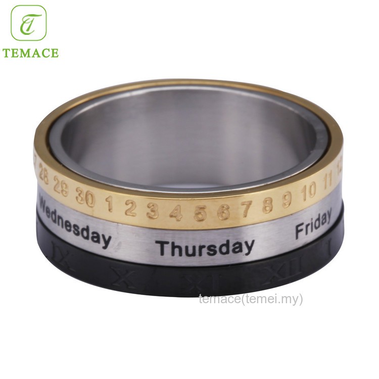 2022 Cincin Pria Bahan Stainless Steel Warna Silver Desain Tulisan Gaya Vintage Viking / Punk / Antik Untuk Hadiah