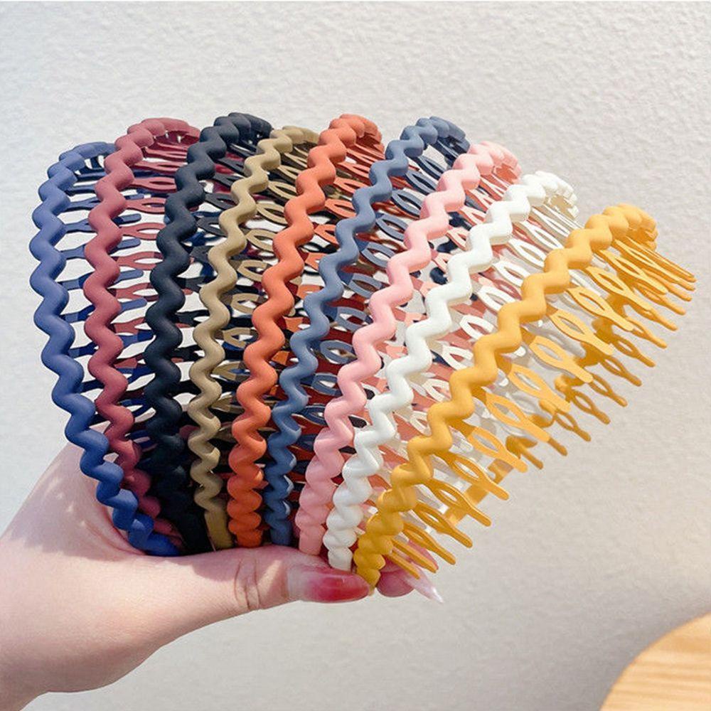 Needway   Gelombang Rambut Hoop Pria Anak Manis Spons Bando Insang Bando Non-slip Warna Permen Dengan Gigi Musim Panas Gaya Korea Hiasan Kepala