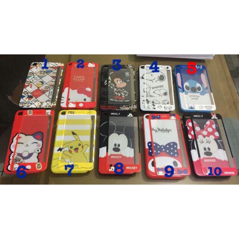 Case Gambar Character + Tempered Glass  for Samsung A720 Oppo F3+