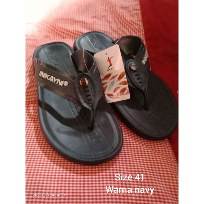 sandal jepit karet sintetis cowok pria merk inkayni