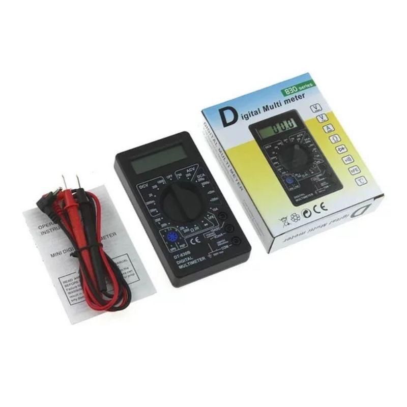 Dt830B Multimeter Multitester Avometer Dc 12V 24V Ac 220V Alat Test Aki Accu Tegangan Tester Listrik