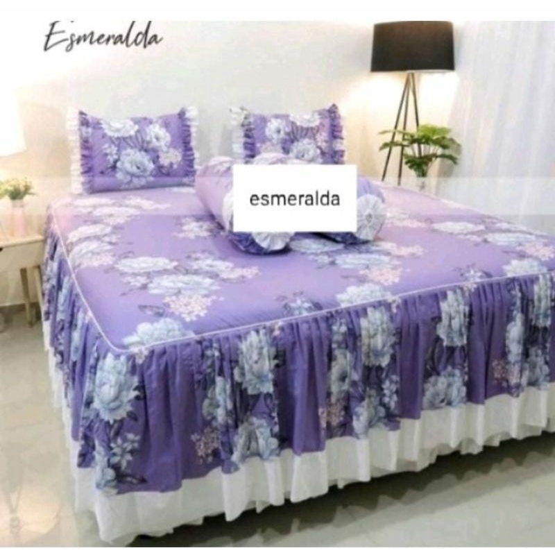 Sprei Rumbai Pengantin Katun Lokal Motif Esmeralda by Katun Esra