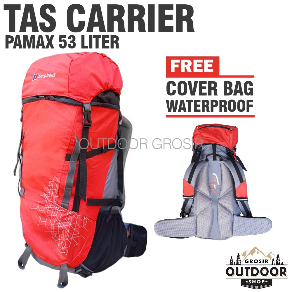 [COD] Tas Carrier Pamax 53 Liter + Coverbag Waterproof - Tas Gunung Camping - Tas Hiking Outdoor