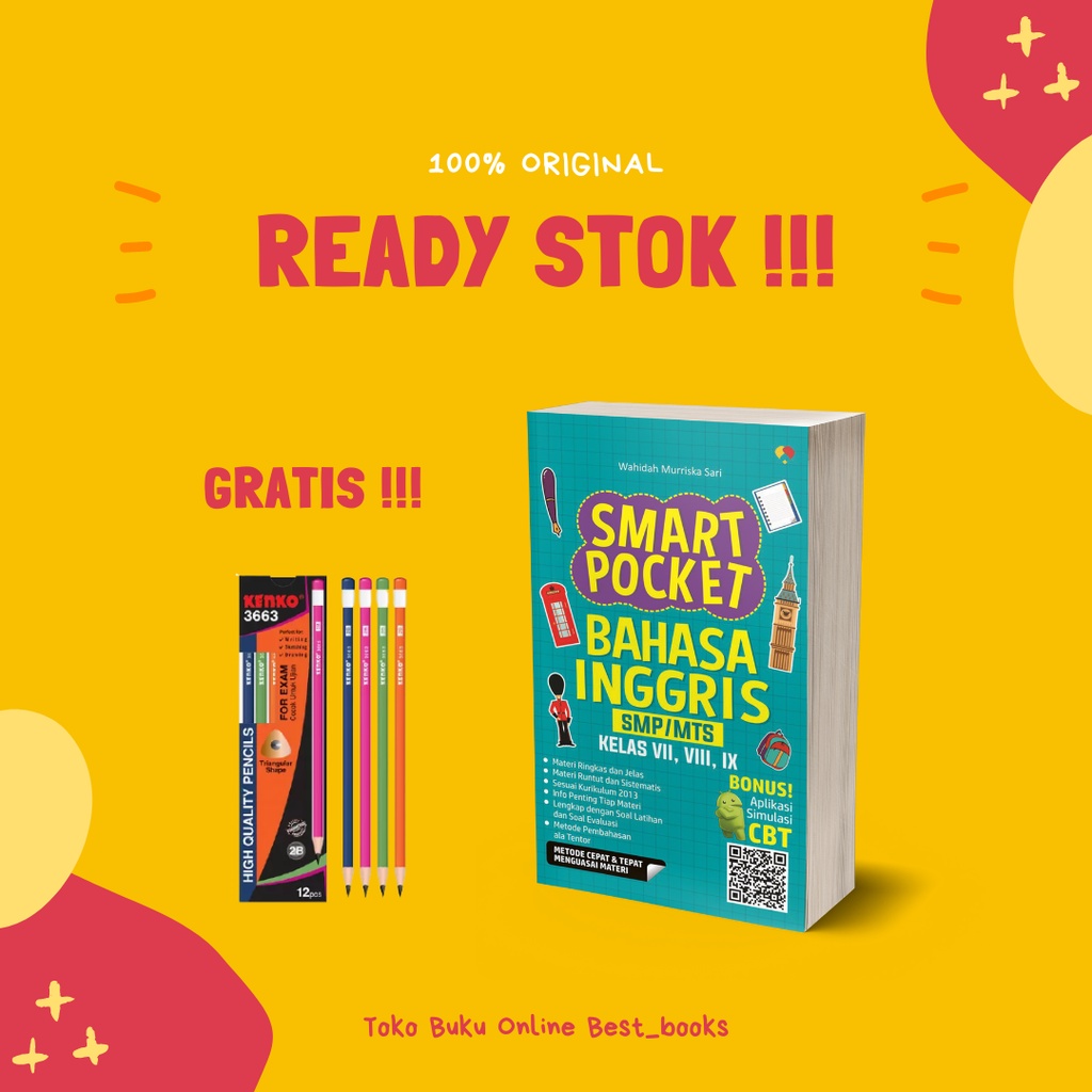 BUKU POCKET RUMUS SMP - SMART POCKET MATEMATIKA IPA BAHASA INGGRIS BAHASA INDONESIA SMP/MTS-SMART B ING SMP