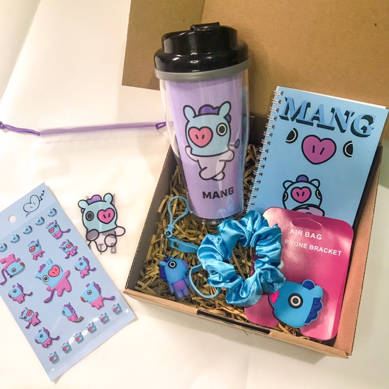 [MANG] GIFT BOX | HAMPERS SET BT21 TOTEBAG LENGKAP FREE POUCH &amp; SCRUNCHIE EDISI MANG KADO CEWEK / KADO PACAR / KADO ANAK / KADO GADUATION