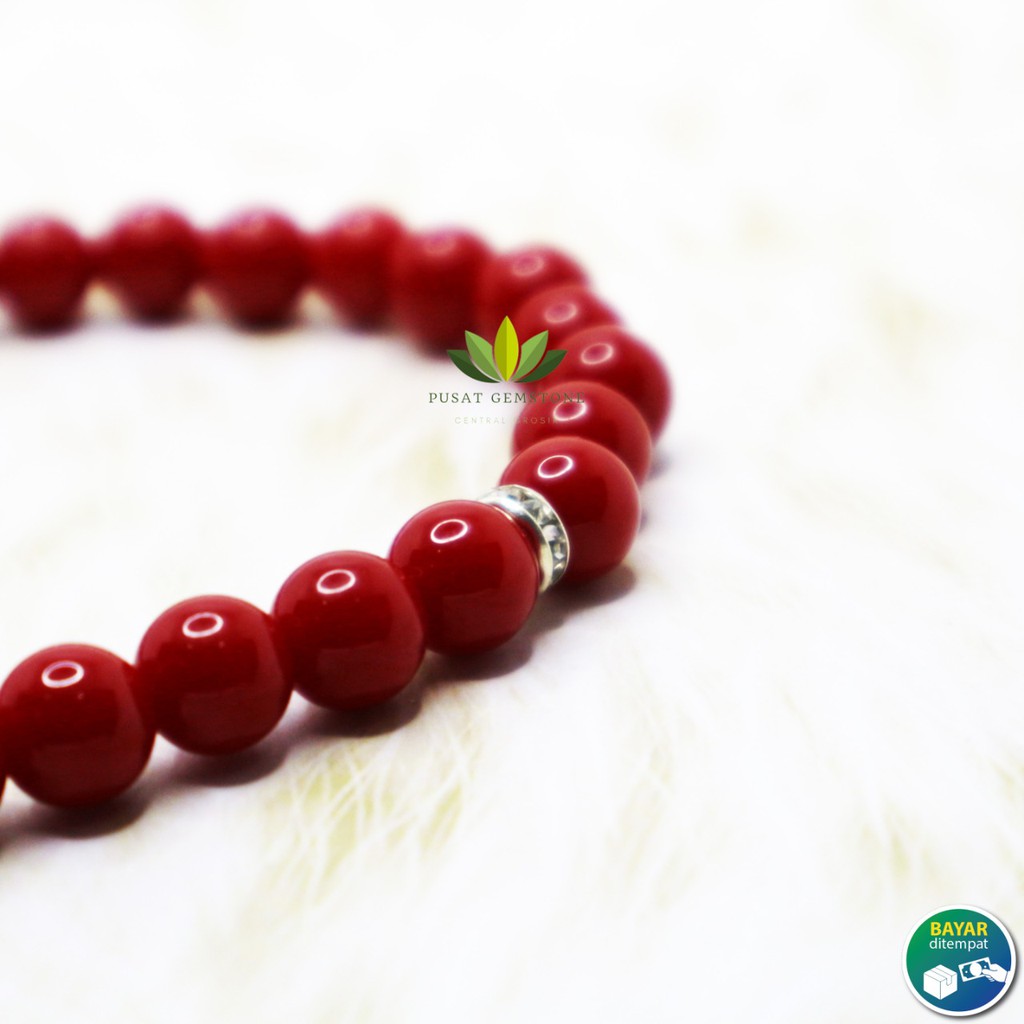 Tasbih Red Marjan 33 Butir Natural