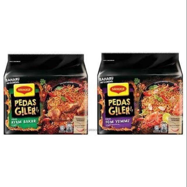 

Maggi Pedas Giler Perisa Ayam Bakar & Tom Yummz- 76 gr [HALAL]satuan.