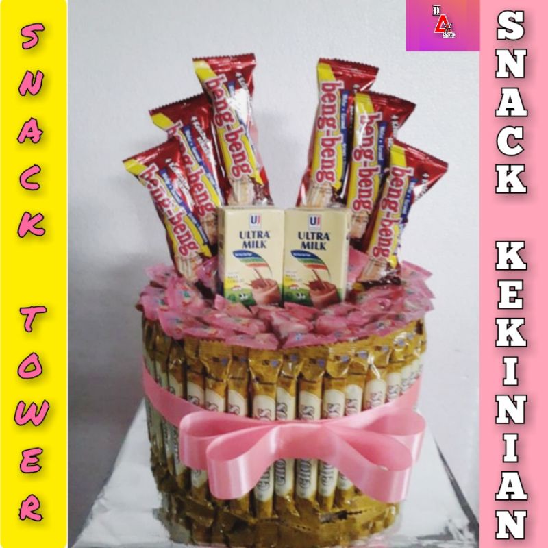 SNACK TOWER BIRTHDAY / SNACK CAKE / SNACK ULTAH KEKINIAN / HAMPERS ULTAH