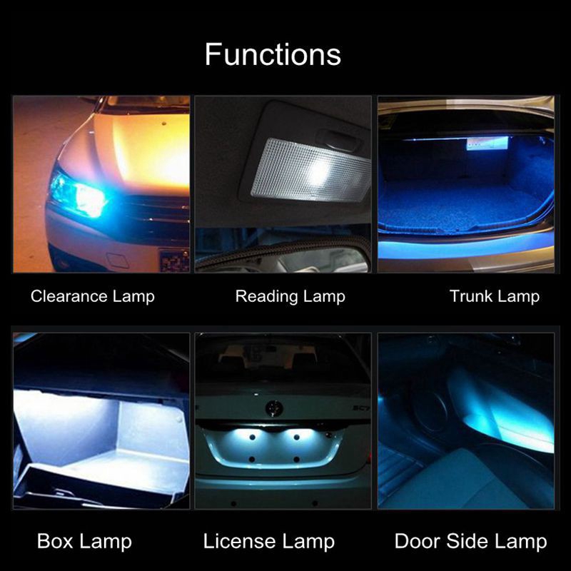 1pc Lampu Led Wedge T10 W5W 5050 5smd Dc 12v Untuk Plat Nomor Mobil