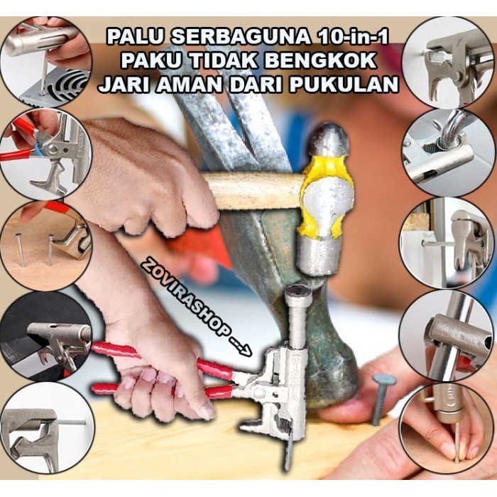 HAMMER PALU PAKU PRIME SERBAGUNA MULTIFUNGSI MULTIPURPOSE 10 IN 1 / PALU PLUS 10IN1