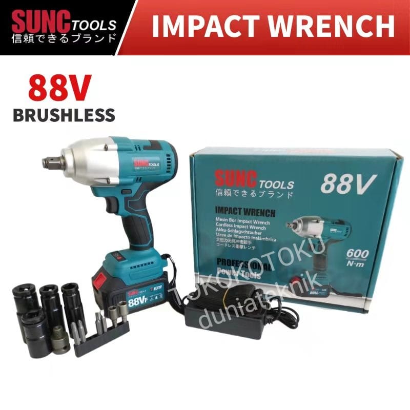 CORDLESS IMPACT WRENCH 600 N-m SUNC TOOLS BRUSHLESS SUNC 88V | JLD 48s