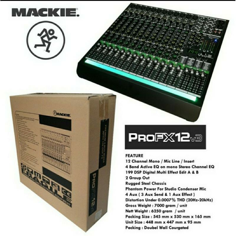 Mackie pro fx 12v3 mixer audio Mackie PRO fx12v3 mixer 12ch garansi resmi