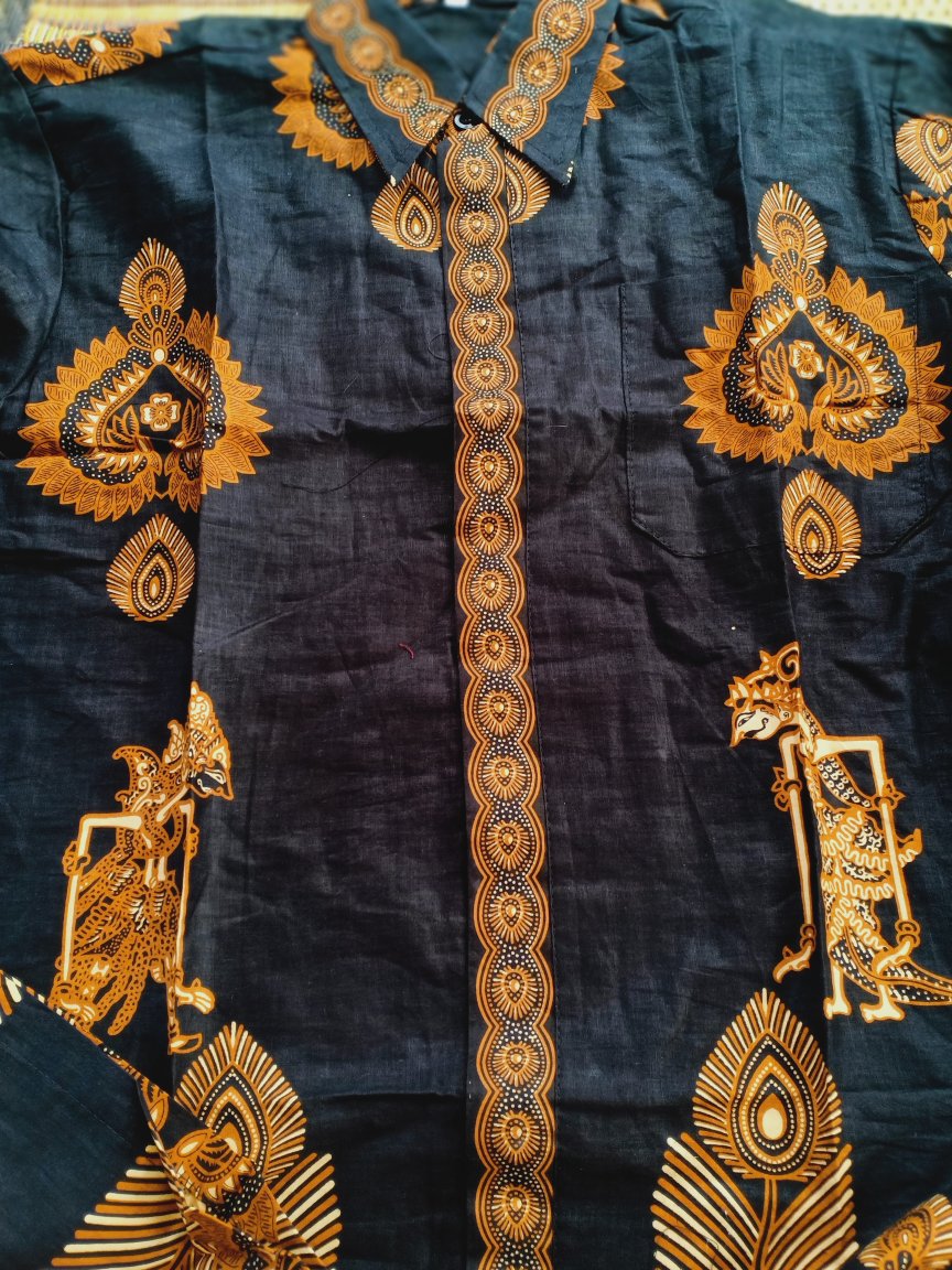 Kemeja Batik Jokowi Lengan Panjang M L Xl Wayang Rifina Original