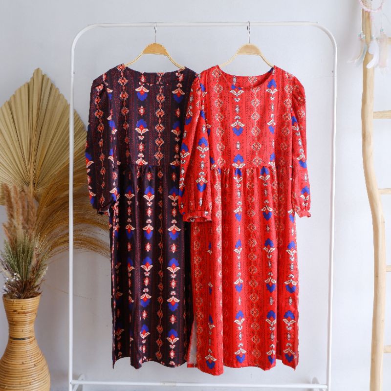 Midi Dress Long Tunik Import Premium