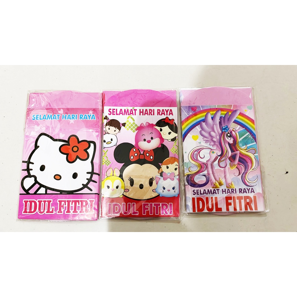 amplop lebaran / angpao lebaran idul fitri karakter  1 pak isi 10 pcs