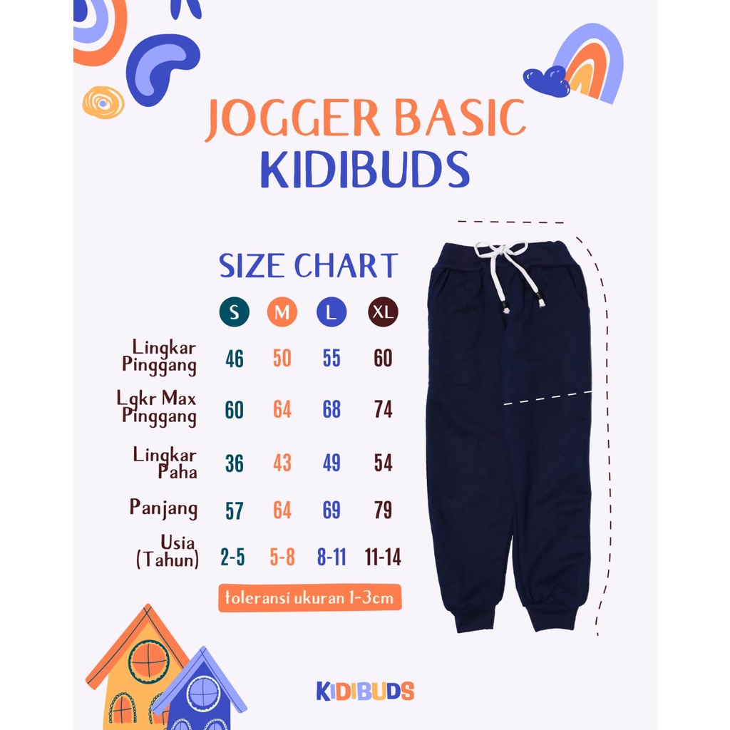 Kaos Anak KIDIBUDS Lengan Panjang &amp; Pendek &amp; Jogger