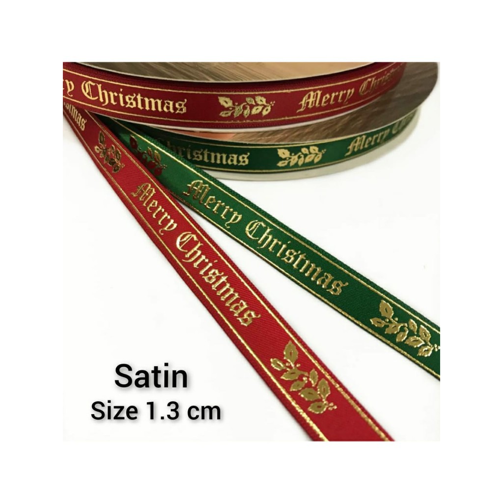 PITA NATAL | PITA KADO HAMPERS | MERRY CHRISTMAS | PITA SATIN | GROSGRAIN JUAL PER YARD