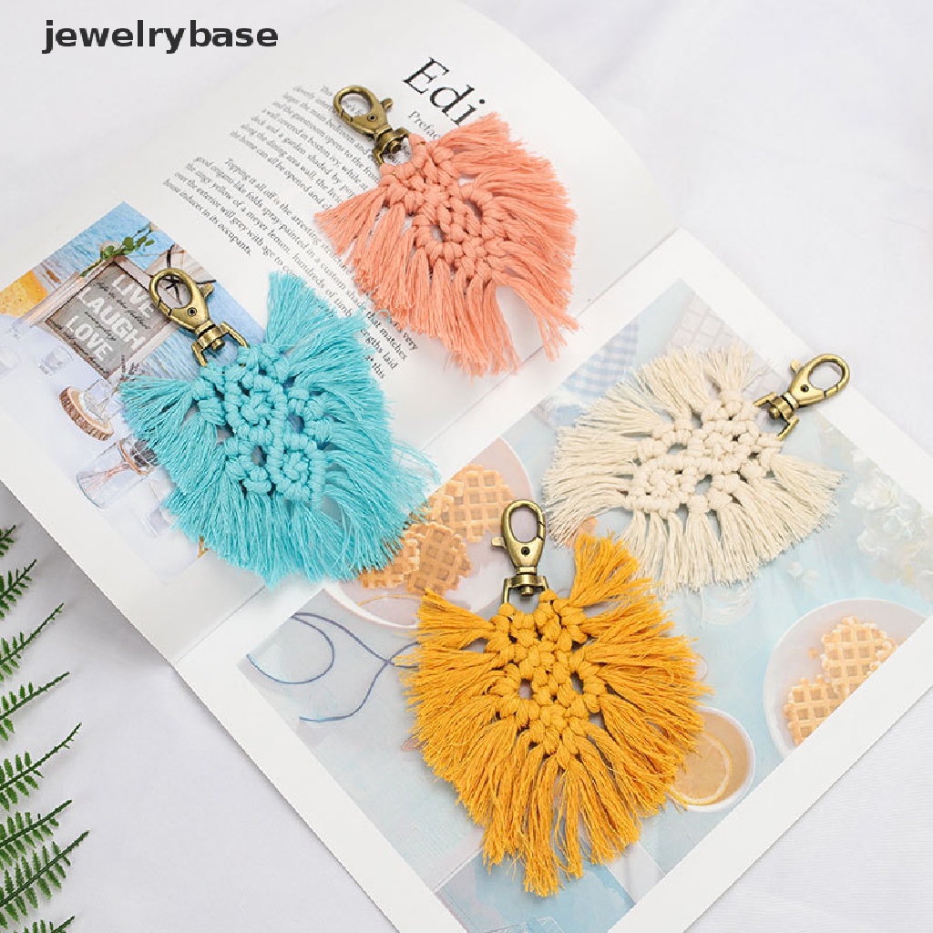 (jewelrybase) Gantungan Kunci Macrame Rumbai Handmade Gaya Boho Untuk Mobil / Tas