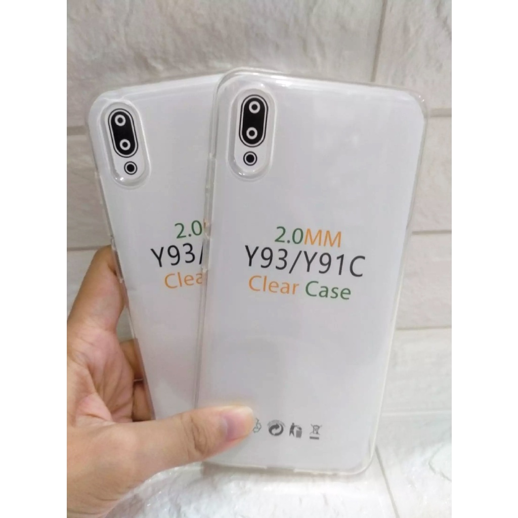 Case Vivo Y91c / Vivo Y93 Casing Clear HD KETEBALAN 2MM BENING TRANSPARAN TPU Premium Softcase