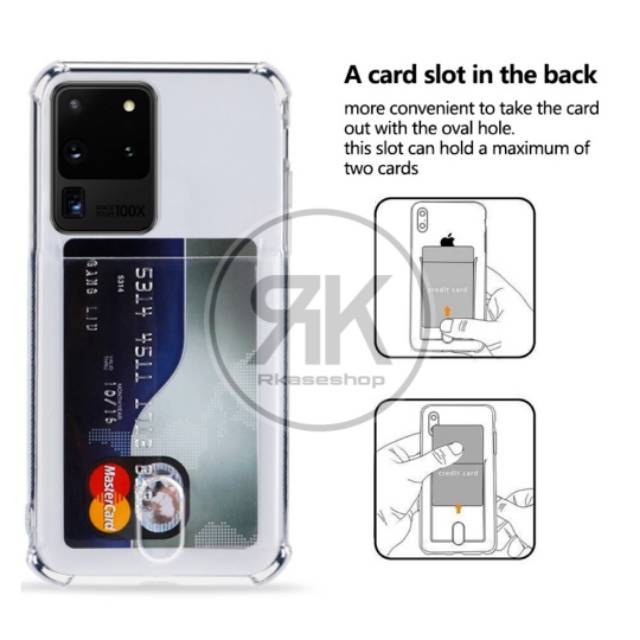 Anti Crack Card Holder Kartu SAMSUNG S20 S21 S20+ S20 S22 ULTRA S10 S10+ S10 LITE case casing cover