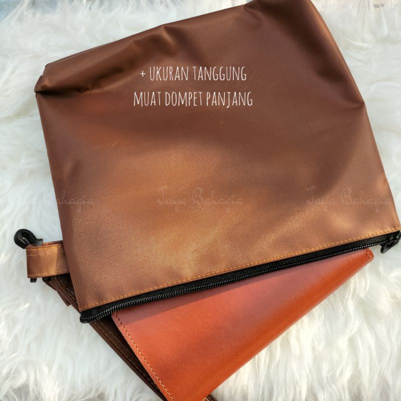 Handbag Satin Waterproof Murah Clutch Pria Wanita Muat Dompet Panjang