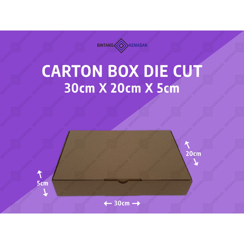 

Kardus Karton Packing Diecut Single Wall 30x20x5cm Dus Packing