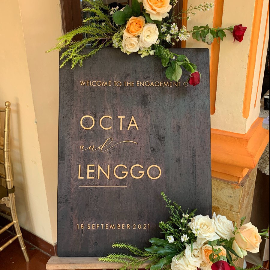 Welcome Wedding Sign Kayu | Custom Sign Acrylic | Welcome Board Mewah