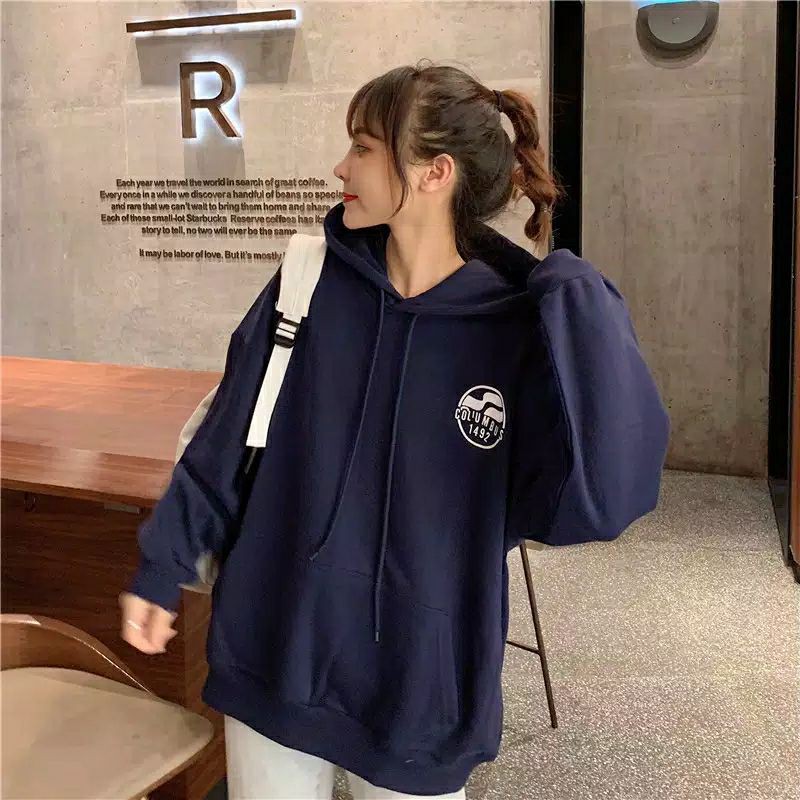 S - XXXXXL(6XL) Hoodie Jumper Wave Columbus Big Size OVERSIZE/ Zip Hoodie Korean Harajuku Style Wanita Pria Jumbo Jaket Resleting 5XL 4XL 3XL 2XL XL L M