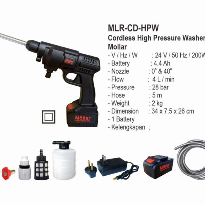 Cleaner Mollar Cordless Jet Cleaner Cuci Motor Mobil Ac Baterai 24V Mlr-Cd-Hpw