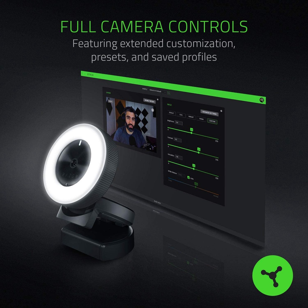 Razer Kiyo Webcam HD 1080p With Ring Light