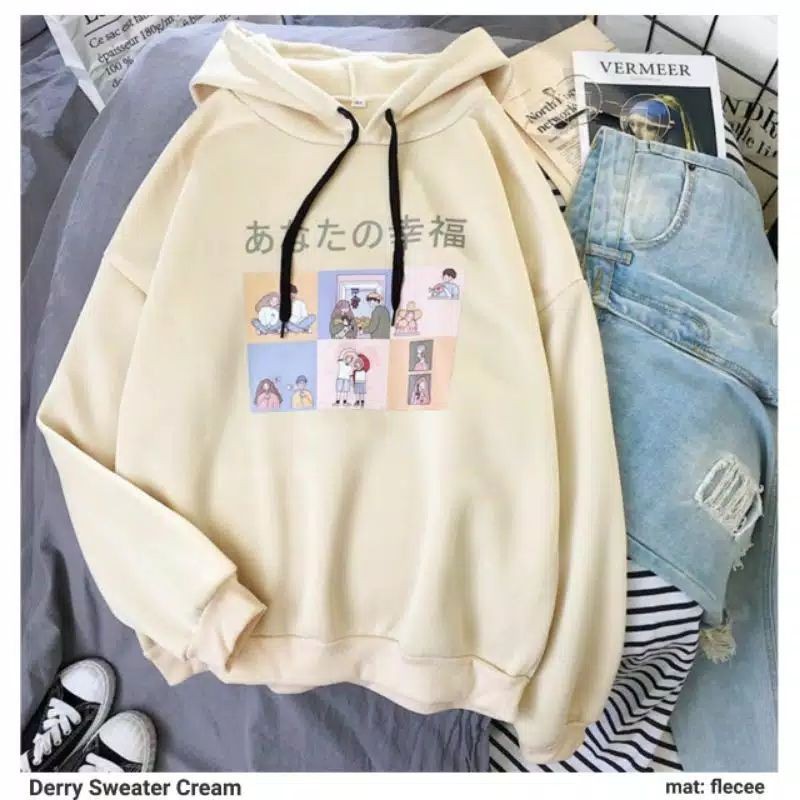 Dery Sweater Hoodie korea / Sweater Wanita Casual-4