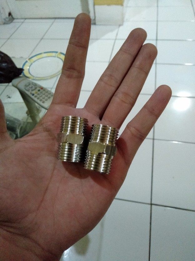 Nepel / Double Nepel Nepel Kuningan Forking Sock Drat Luar 1/2inch Mgj