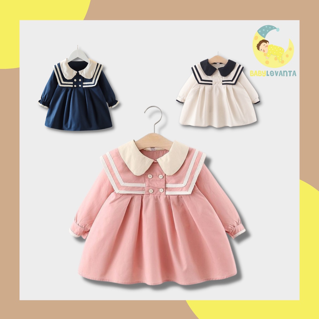 Dress bayi 0-2 tahun AERUL HITAM PUTIH PINK / GAUN BAYI baju bayi perempuan KUALITAS IMPORT